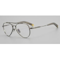 Titanium Designer Aviator Black Framed Glasses