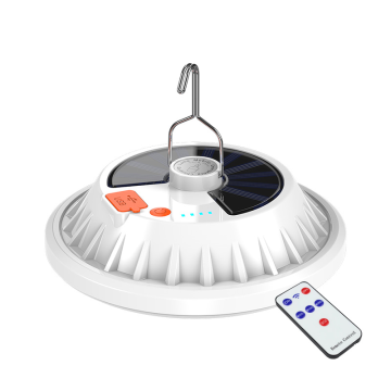 Lanterna de acampamento portátil recarregável USB com painel solar e luzes LED reguláveis ​​- perfeitas para o exterior e emergências