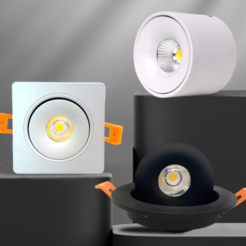 Spot de plafond rotatif: LED en retrait réglable