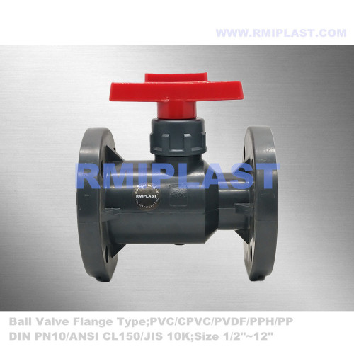 Tay cầm tay cầm PVC Ball Valve mặt bích PN10