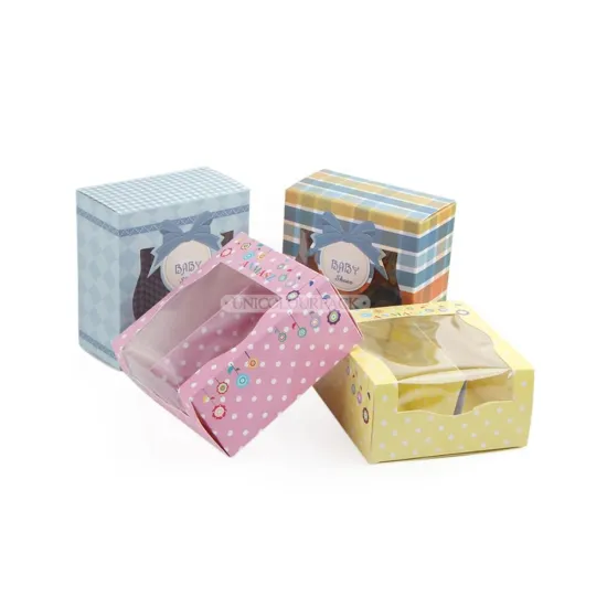 PVC Window Wedding Folding Cake Box with Handle