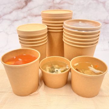 Kraft Soup Bucket Cup Eco-Friendly Paper Container