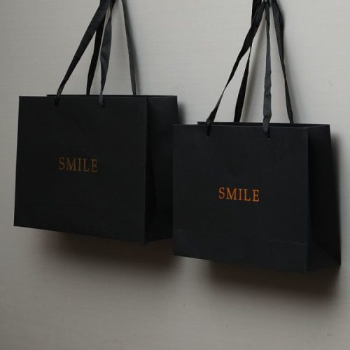 Wholesale Recyclable Gift Paper Bag with Ribbon Handles