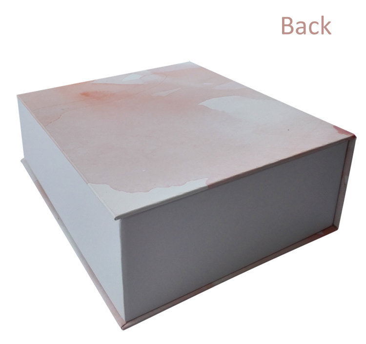 Caja de papel cosmético de estampilla caliente de color rosa