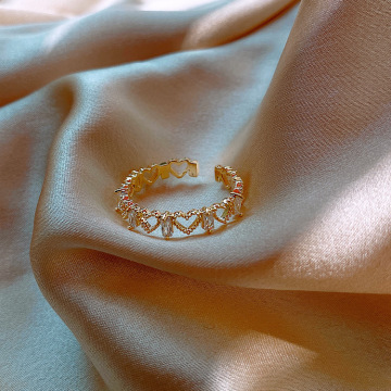 BOOM Open Adjustable Gold Plated Ring Set