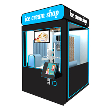 Mesin layan ais krim dengan robot
