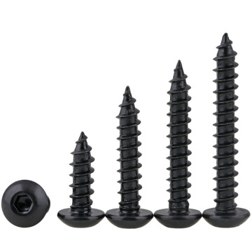 M4*10/12/16/20/25/30 Alloy steel with black hex socket round button head self tapping screw Model wood electronic screw