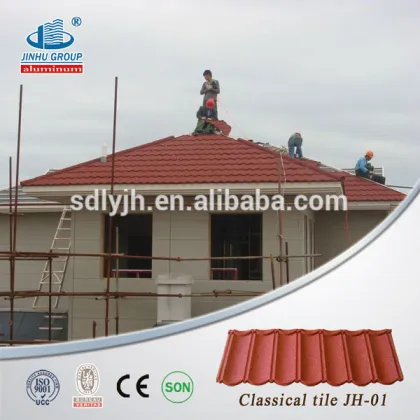 Roofing products system stone coated steel roofing tiles