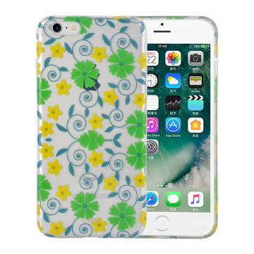 Durable Trantsparent IML Flower Series TPU Case for iPhone6