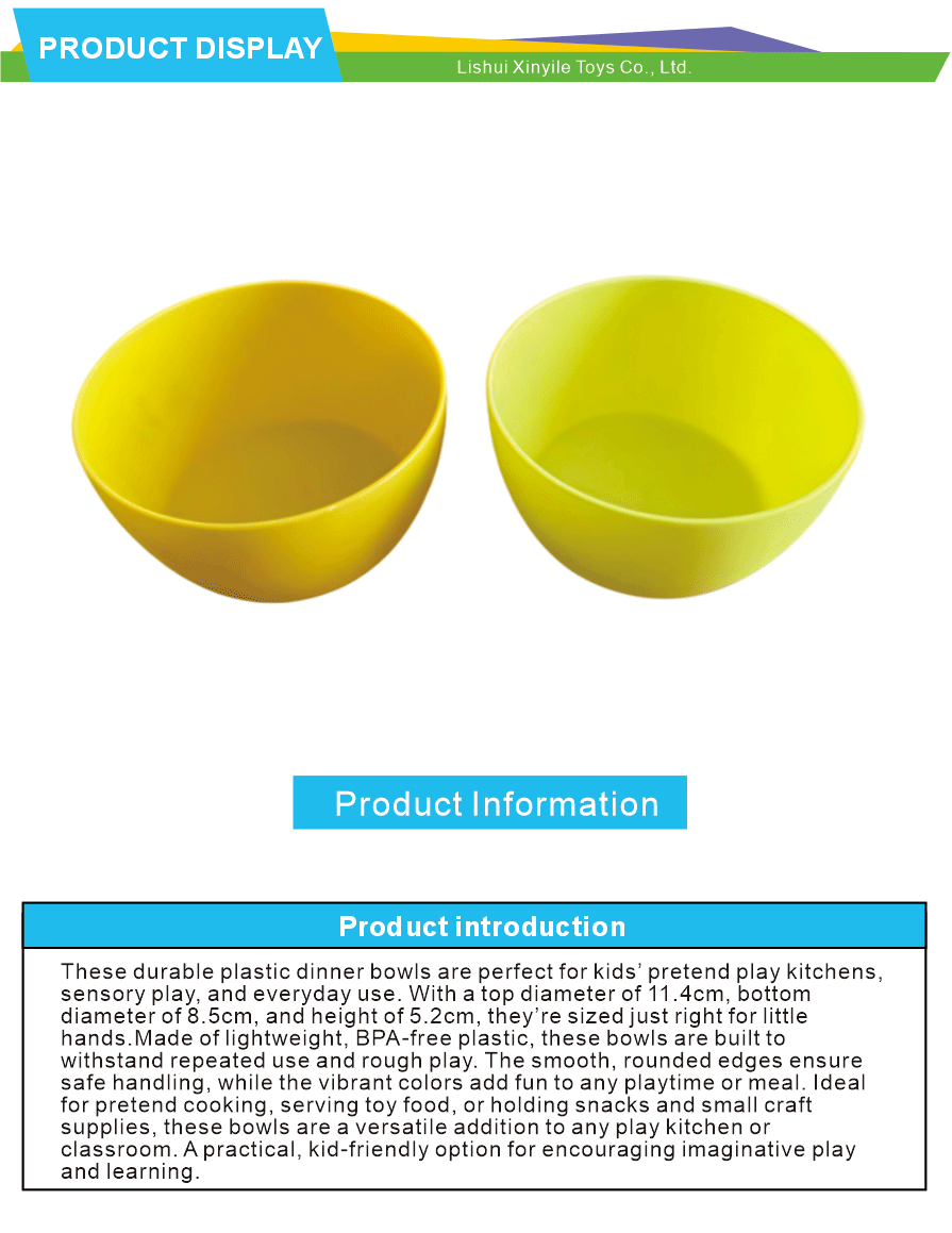 Durable Kids Plastic Bowls