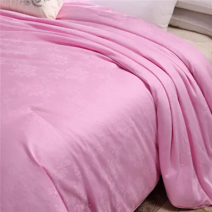 Satin Cotton Silk Quilt-Pink