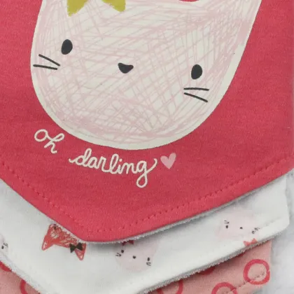 5-Pack Baby Bibs & Headband Set,100%COTTON
