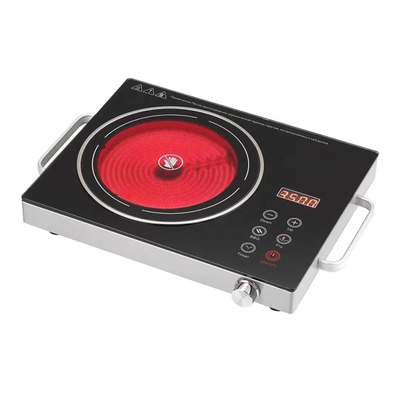 Wood Grain Design Touch Control 4400W Full Microcrystalline Glass Plate Electric Infrared Cooker Induction Cooker