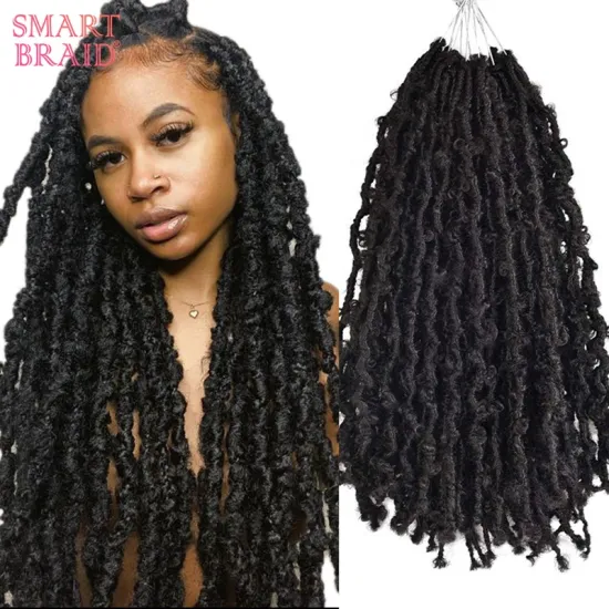 Butterfly Locs Hair Pre-twisted Distressed Crochet Hair Easy Installed Natural 1B # Twist Braids Crochet Hair
