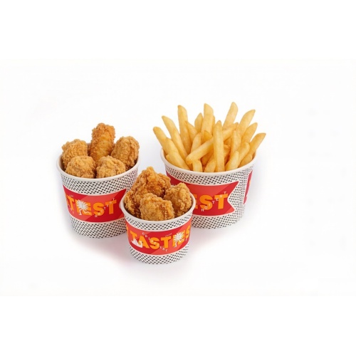 Odolný papírový kelímek na hranolky z rychlého občerstvení