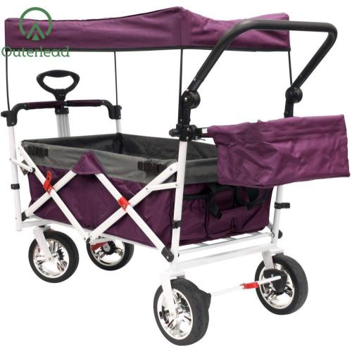 Outerlead Outdoor Push Pull Folding Wagon Purple W/Canopy