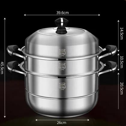 Japanese Large Stainless Steel 28cm Couscoussier Bread Dumpling Steamer Pot