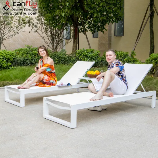 Luxury Aluminum White Garden Pool Lounge Chairs
