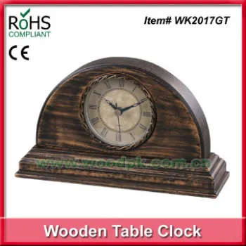 Vintage home decor quartz analog antique wooden table clock