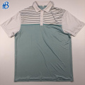 Design Custom White Cyan Stripe Koszulki polo