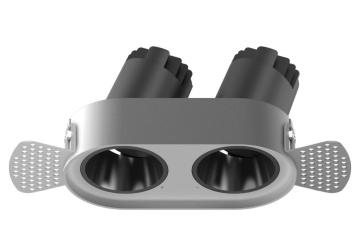 2*6w double head round trimless adjustable spot light
