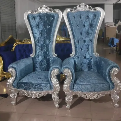 Golden Luxury King and Queen Throne Sofa Chair for Wedding