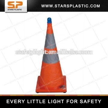 orange reflective tape with rubber material solar collapsible traffic cone