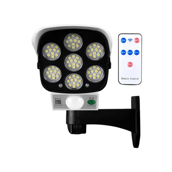 Solar Motion Sensor Wall Light with Camera Simulation and Remote Control