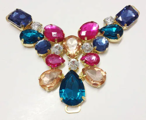 Diamante Sandal Trim, Turquoise Stone and Rhinestone Sandals Chain