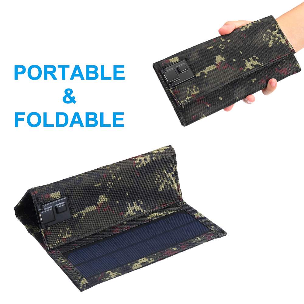 Sun power 50W 5V Foldable Solar Panel Solar Cells Folding Pack 10in1 USB Cable Portable Solar Battery Charger for Phone Camping