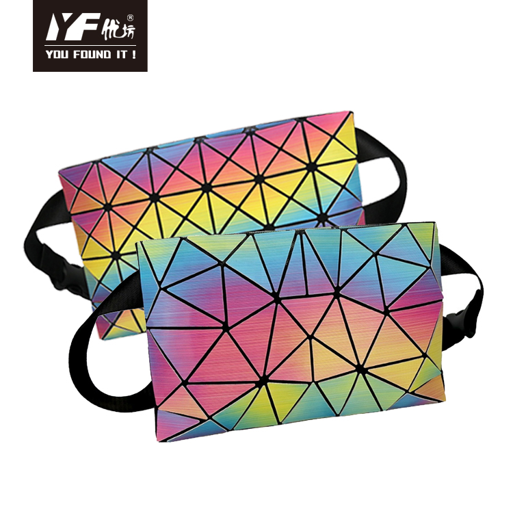 Geometric gradient color makeup bag for women