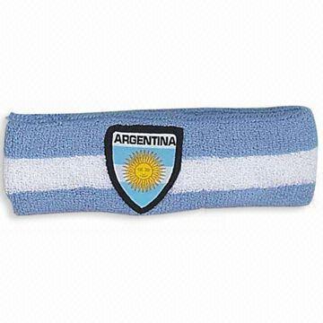100% katoen Terry hoofdband met elastiek en borduurwerk Patch