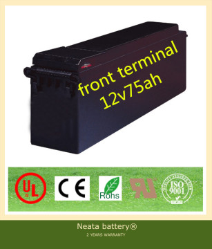 Neata 12v 75ah rechargeable front terminal sealed lead acid solar battery