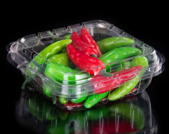 Plastic fruit packaging box with lid