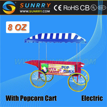 2015 automatic flat top electric big sweet popcorn machine with wheels
