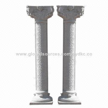 Elegant Luxurious Yellow Carved Marble Pillars with Stone Column