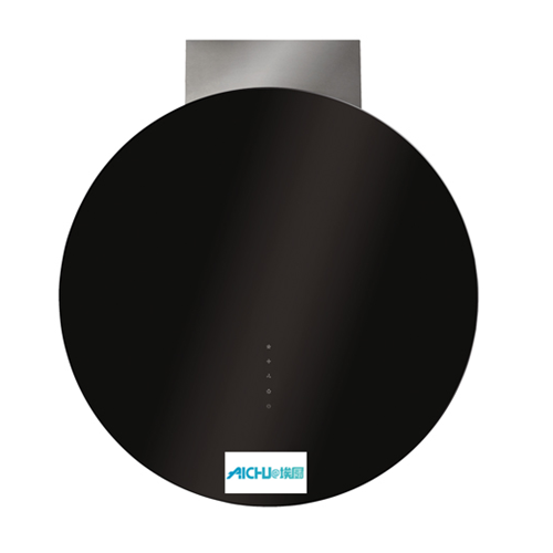 Extractor circular de 70 cm en vidrio negro
