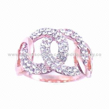 Fashion jewelry, rose gold, made of brass and crystals, small orders are welcome