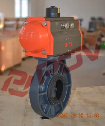 Pneumatic upvc butterfly valve plastic valves