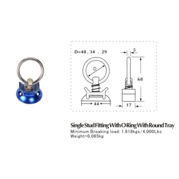 Sing Stud Fitting With O Ring With Round Tray