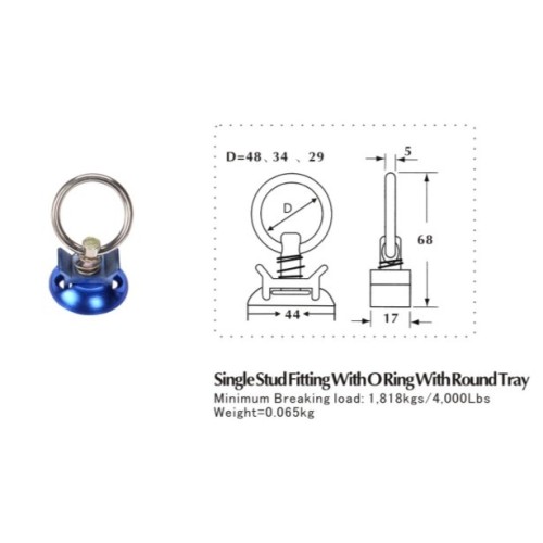 Sing Stud Fitting With O Ring With Round Tray