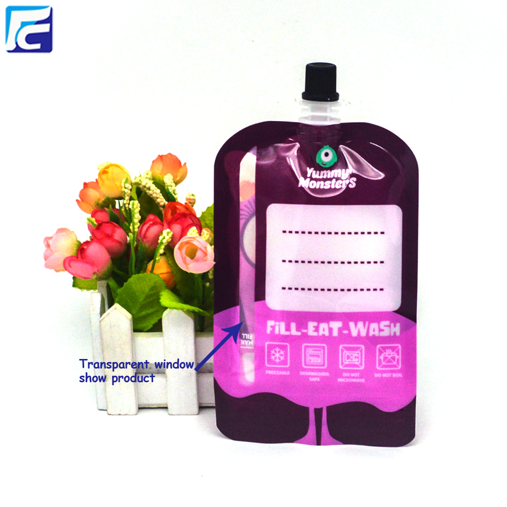 Spout Plastic Packaging Pouch Bag With Window
