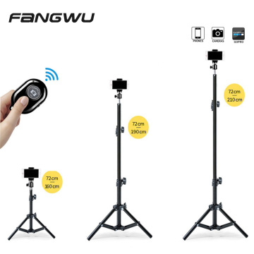2,1 Meter Universal Foldable Metal Phone Studio Kit: Einstellbare Overhead -Kamera -Ringlicht mit Thermometer und Stativständer