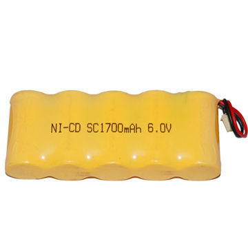 Customized Rechargeable Nicd Sc 1,700mAh 6V Battery