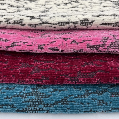 Knitted 100% Polyester Chenille Jacquard Fabric