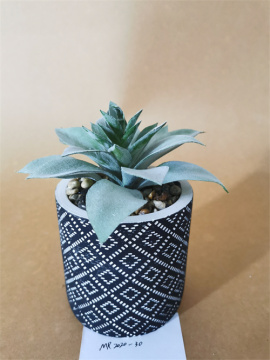 Home Cement Vase with Imitation Flowers
