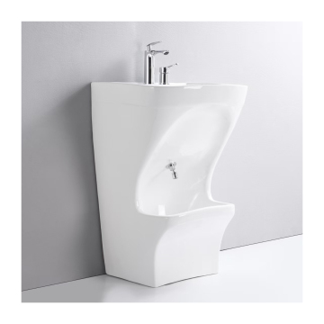 Ceramic Pedestal Sink: Floor-Mounted Bathroom Pedicure Basin for Wudu and Foot Washing