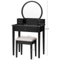 Black Vanity Set Makeup Dressing Table with Mirror