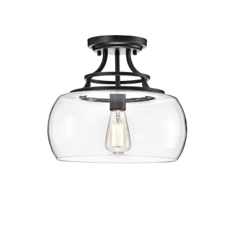 Contemporary Semi Flush Mount Ceiling Light for Home Kitchens and Dining Rooms