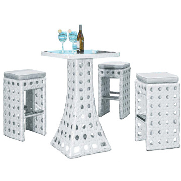 Factory Price White Wicker Outdoor Bar Table